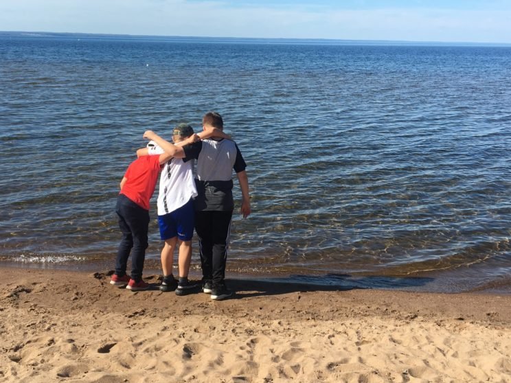 sweden lakeside beach sand swim