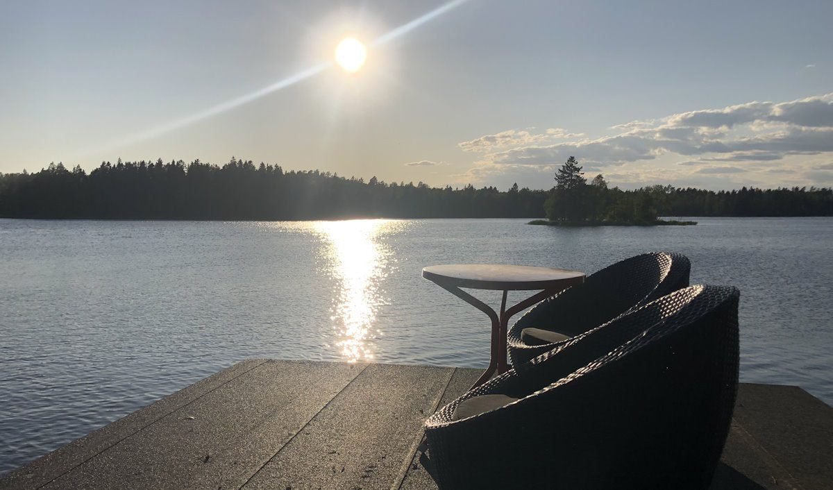 shore dock sun rise view sweden stockholm